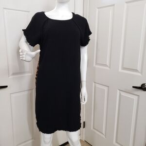 Umgee Leopard High Low Frayed Dress